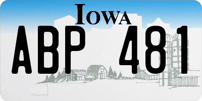 IA license plate ABP481