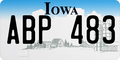 IA license plate ABP483