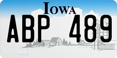 IA license plate ABP489