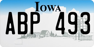 IA license plate ABP493