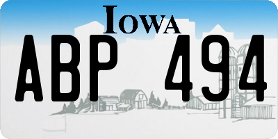 IA license plate ABP494