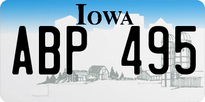 IA license plate ABP495