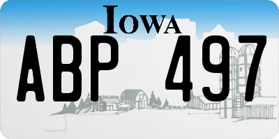 IA license plate ABP497