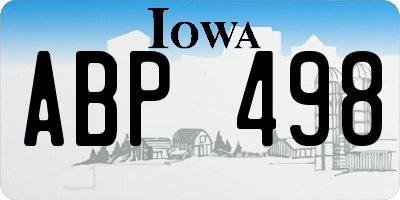 IA license plate ABP498