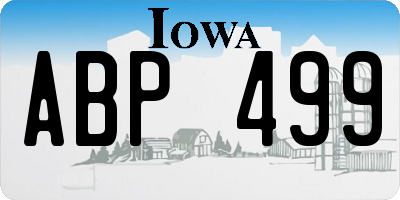 IA license plate ABP499