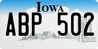 IA license plate ABP502