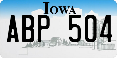 IA license plate ABP504