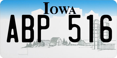 IA license plate ABP516
