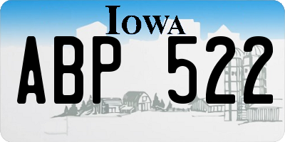 IA license plate ABP522