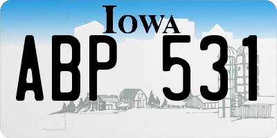 IA license plate ABP531