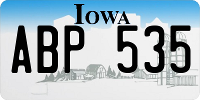 IA license plate ABP535