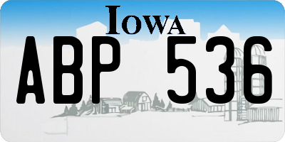 IA license plate ABP536