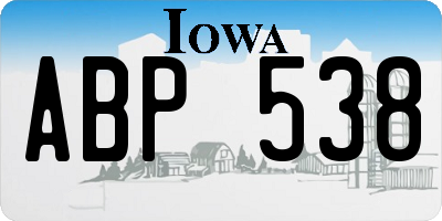 IA license plate ABP538