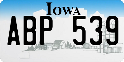 IA license plate ABP539