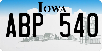 IA license plate ABP540