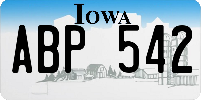 IA license plate ABP542