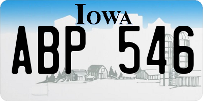IA license plate ABP546