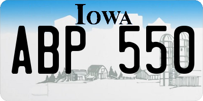 IA license plate ABP550