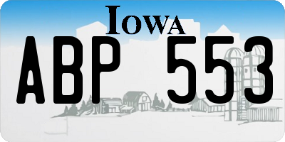 IA license plate ABP553