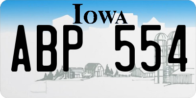 IA license plate ABP554