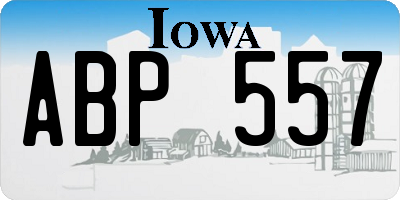 IA license plate ABP557