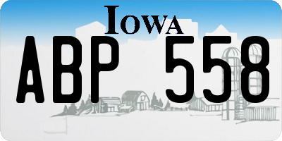 IA license plate ABP558