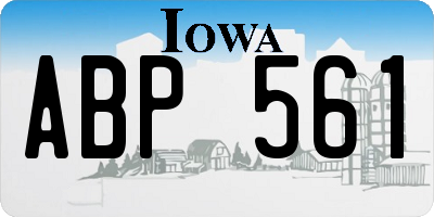 IA license plate ABP561