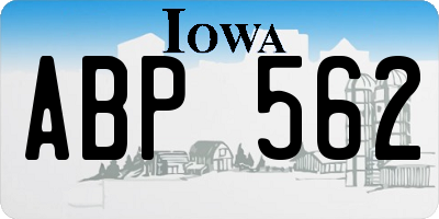 IA license plate ABP562