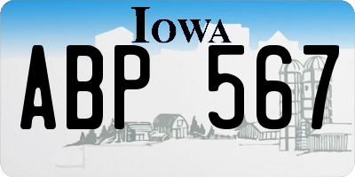 IA license plate ABP567