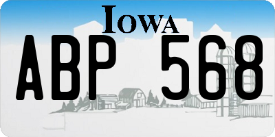 IA license plate ABP568