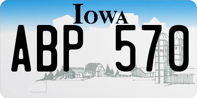 IA license plate ABP570