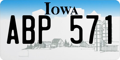 IA license plate ABP571