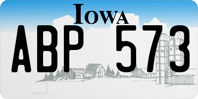 IA license plate ABP573