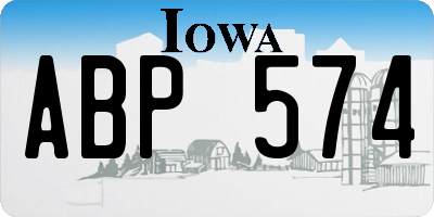 IA license plate ABP574