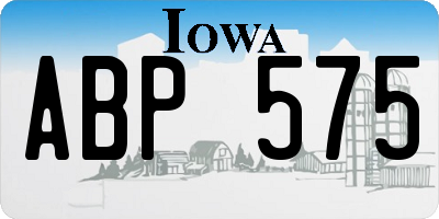 IA license plate ABP575