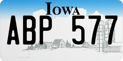 IA license plate ABP577