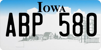 IA license plate ABP580
