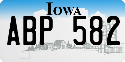 IA license plate ABP582