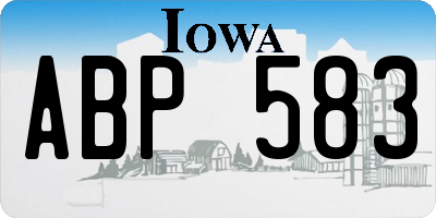 IA license plate ABP583