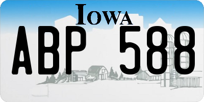 IA license plate ABP588