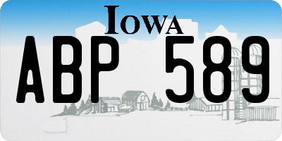 IA license plate ABP589