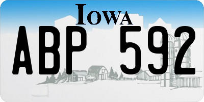 IA license plate ABP592