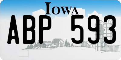 IA license plate ABP593