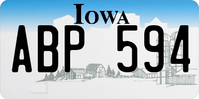 IA license plate ABP594