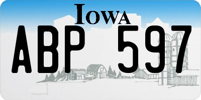IA license plate ABP597