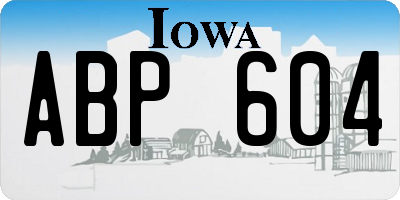 IA license plate ABP604