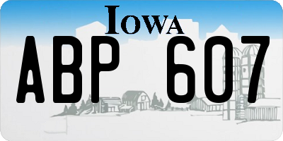 IA license plate ABP607