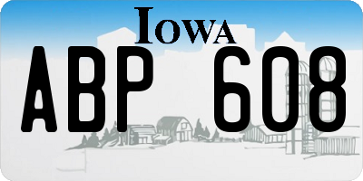 IA license plate ABP608