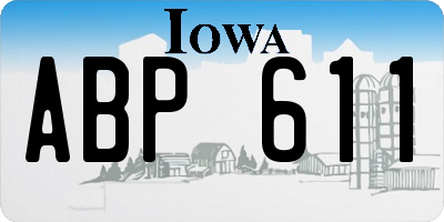 IA license plate ABP611