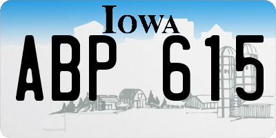 IA license plate ABP615